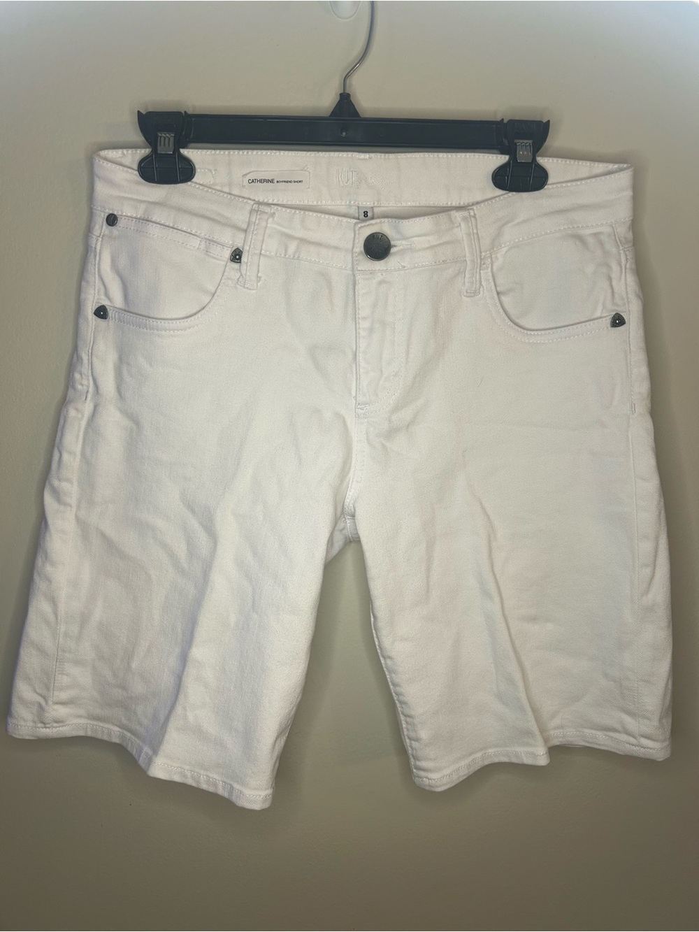 Kut from the Kloth White Denim Bermuda Shorts